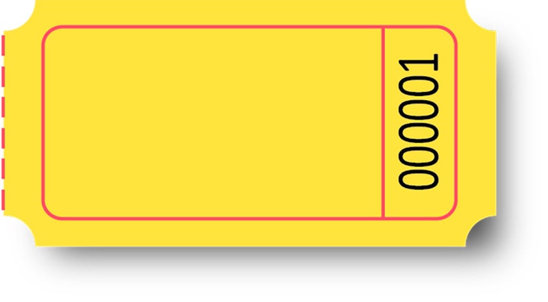 School Specialty Premier Southern Ticket Single Roll Blank Tickets, 1 x 2 Inches, Yellow, Pack of 2000 - Image 1
